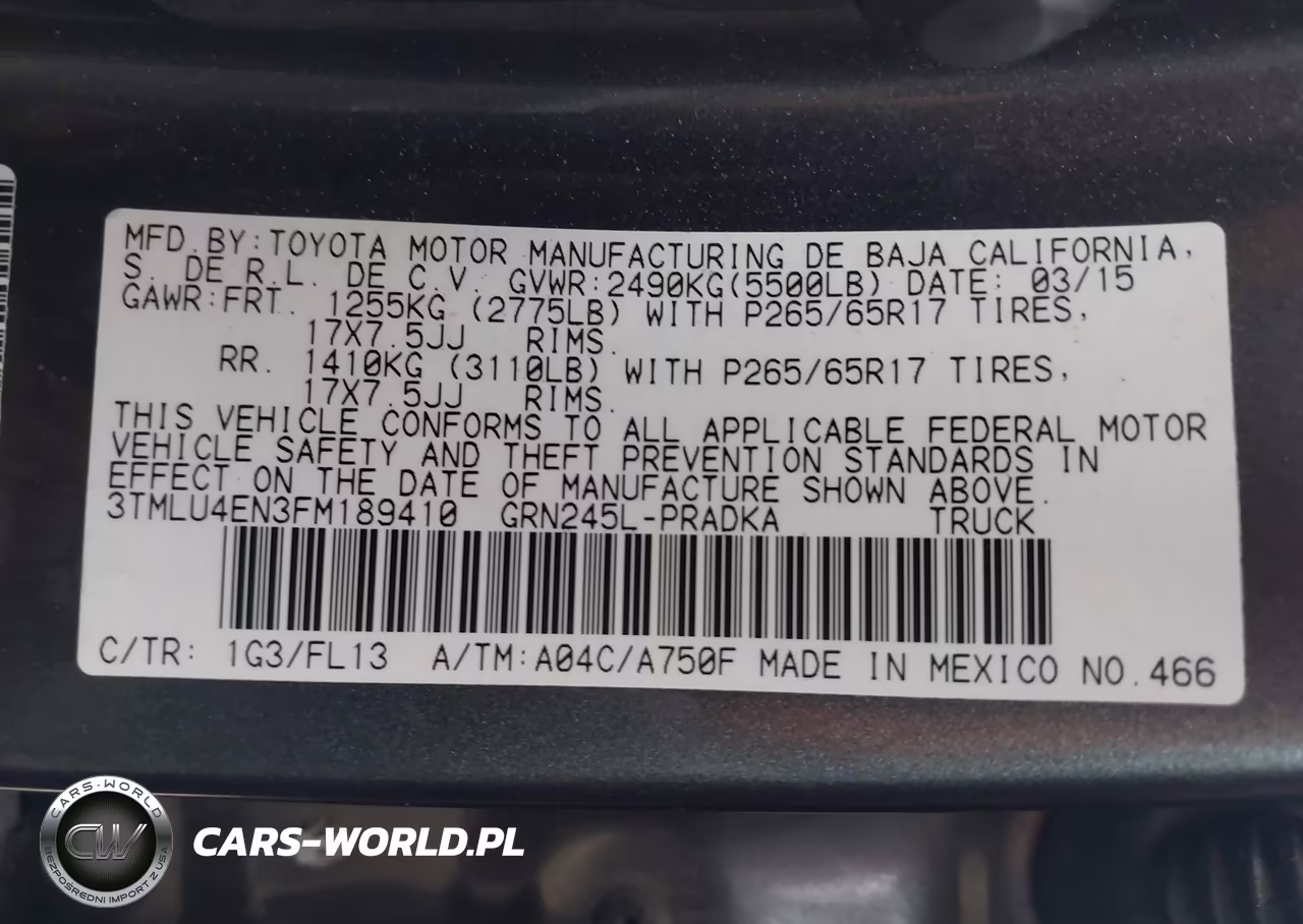 2015 Toyota Tacoma Base V6 VIN:3TMLU4EN3FM189410 - 9