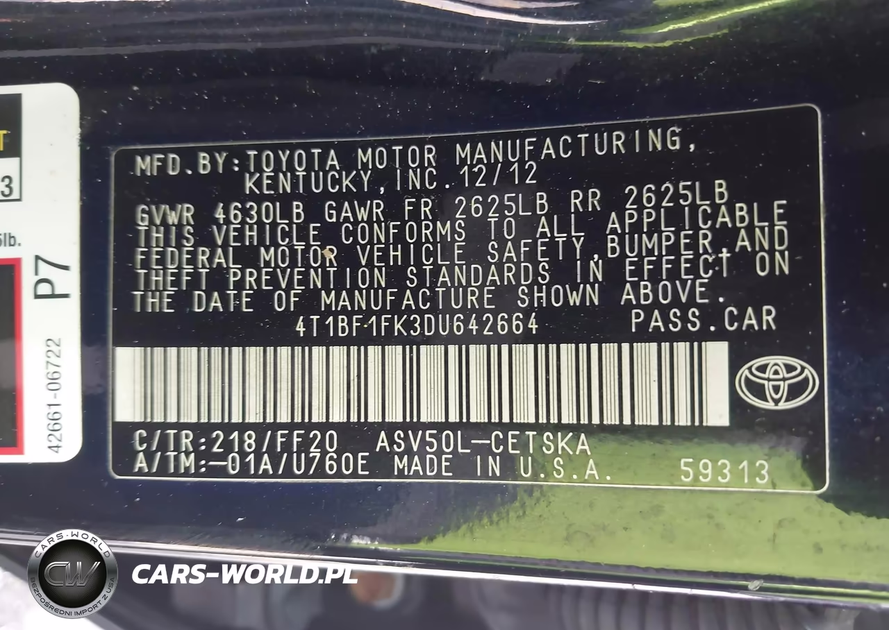 2013 Toyota Camry Se VIN:4T1BF1FK3DU642664 - 9