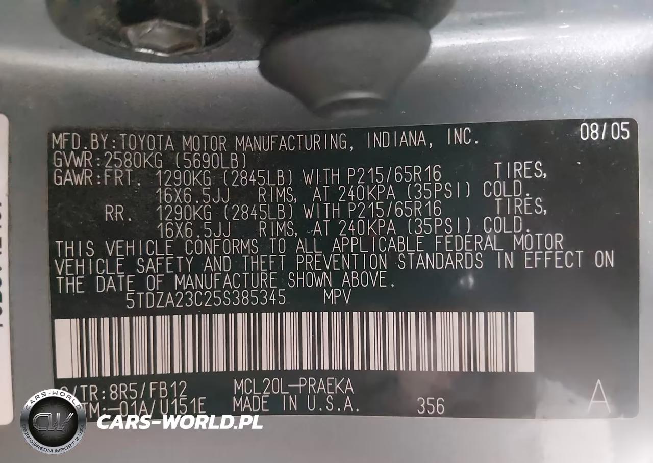 2005 Toyota Sienna Le VIN:5TDZA23C25S385345 - 9
