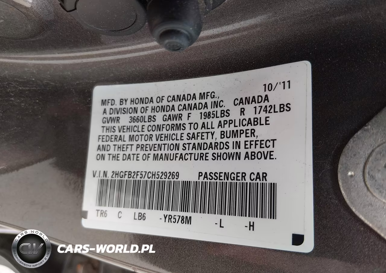 2012 Honda Civic Lx VIN:2HGFB2F57CH529269 - 9