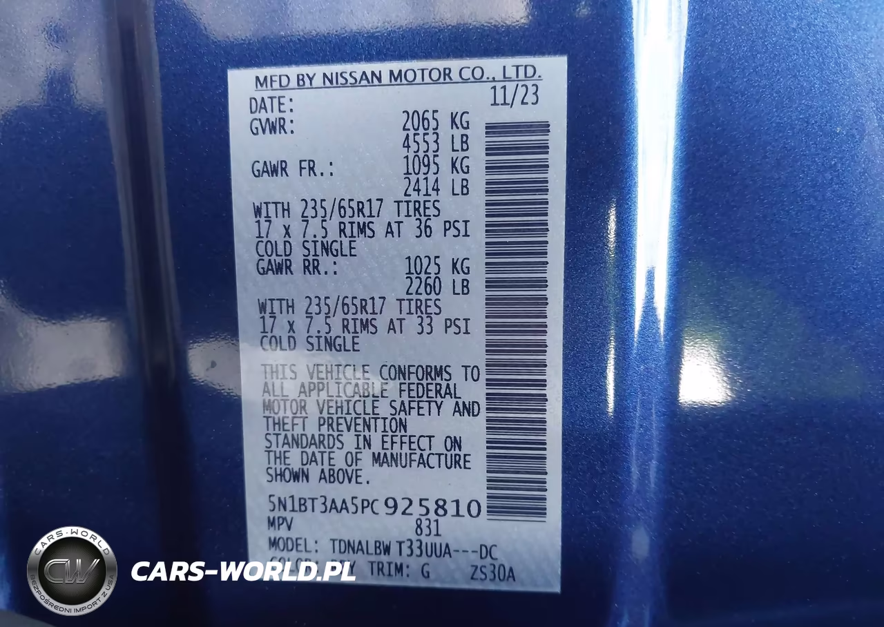 2023 Nissan Rogue S Fwd VIN:5N1BT3AA5PC925810 - 9