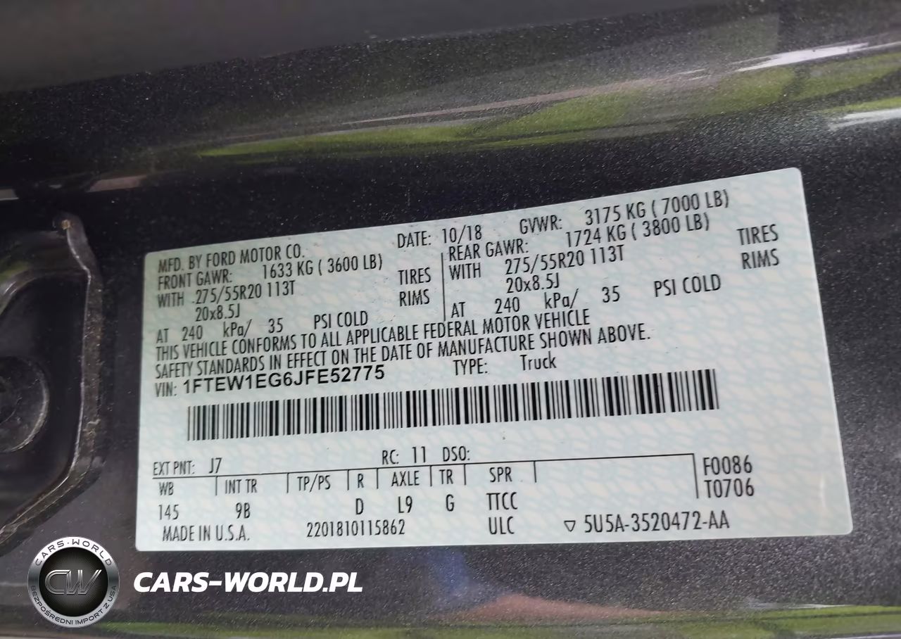 2018 Ford F-150 Platinum VIN:1FTEW1EG6JFE52775 - 9
