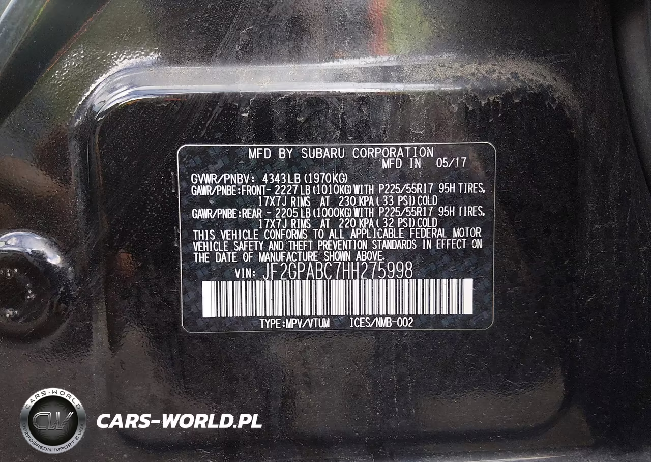 2017 Subaru Crosstrek 2.0I Premium VIN:JF2GPABC7HH275998 - 9