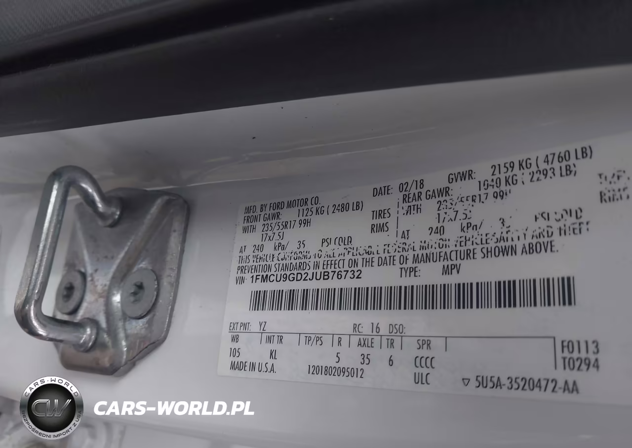 2018 Ford Escape Se VIN:1FMCU9GD2JUB76732 - 9