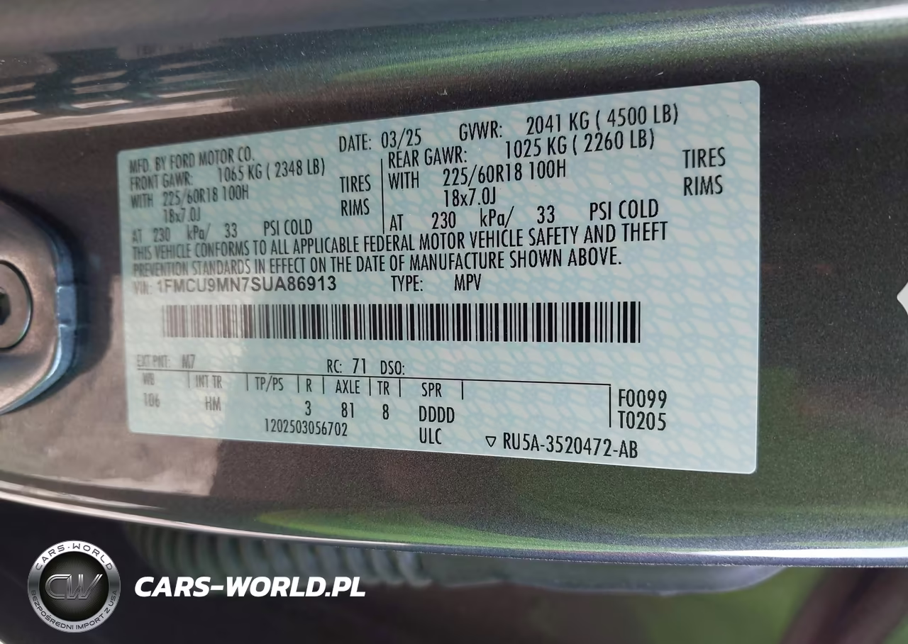2025 Ford Escape St-Line VIN:1FMCU9MN7SUA86913 - 9