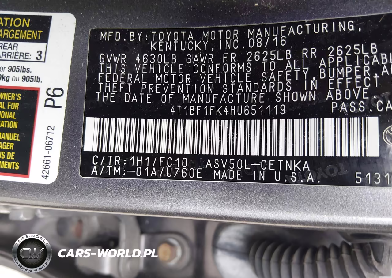 2017 Toyota Camry Le VIN:4T1BF1FK4HU651119 - 9
