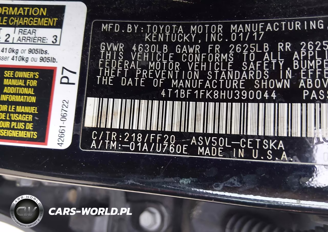 2017 Toyota Camry Se VIN:4T1BF1FK8HU390044 - 9