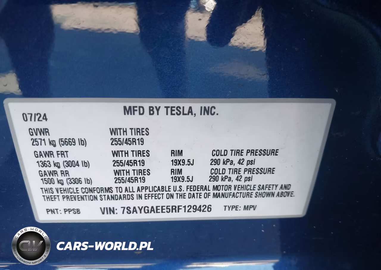 2024 Tesla Model Y Long Range Dual Motor All-Wheel Drive VIN:7SAYGAEE5RF129426 - 9