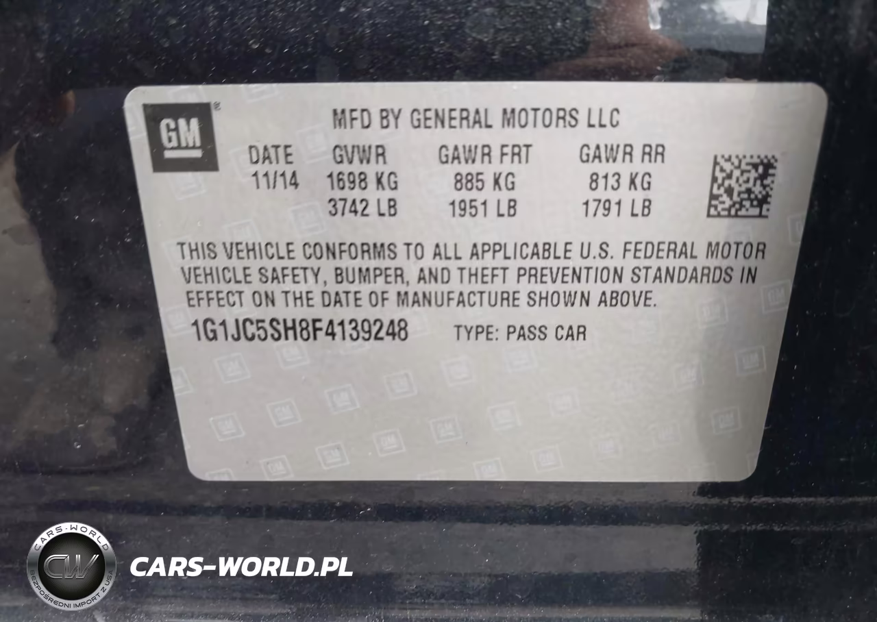 2015 Chevrolet Sonic Lt Auto VIN:1G1JC5SH8F4139248 - 9