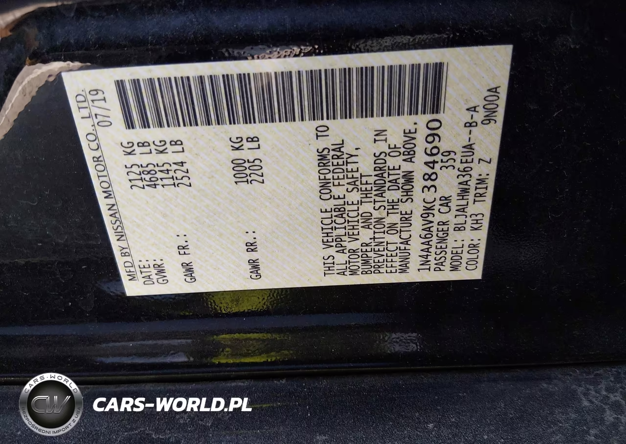 2019 Nissan Maxima 3.5 Platinum VIN:1N4AA6AV9KC384690 - 9
