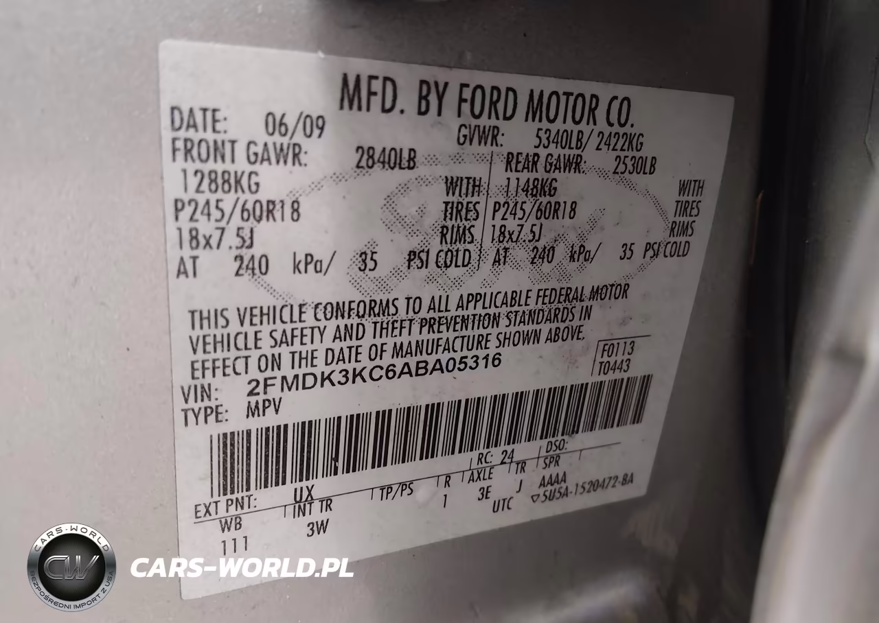 2010 Ford Edge Limited VIN:2FMDK3KC6ABA05316 - 9