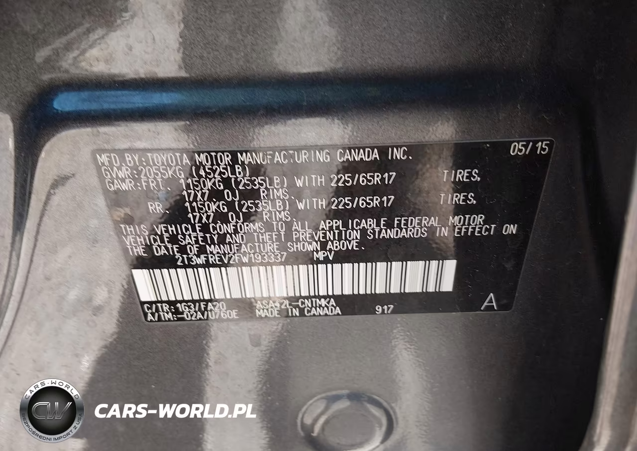 2015 Toyota Rav4 Xle VIN:2T3WFREV2FW193337 - 9