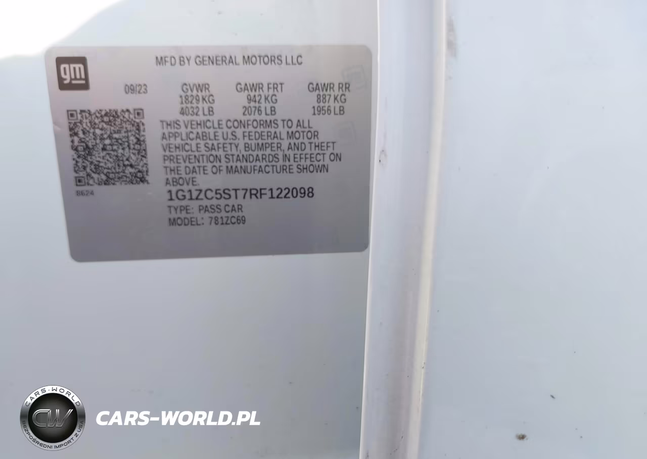 2024 Chevrolet Malibu Fwd 1Fl VIN:1G1ZC5ST7RF122098 - 9