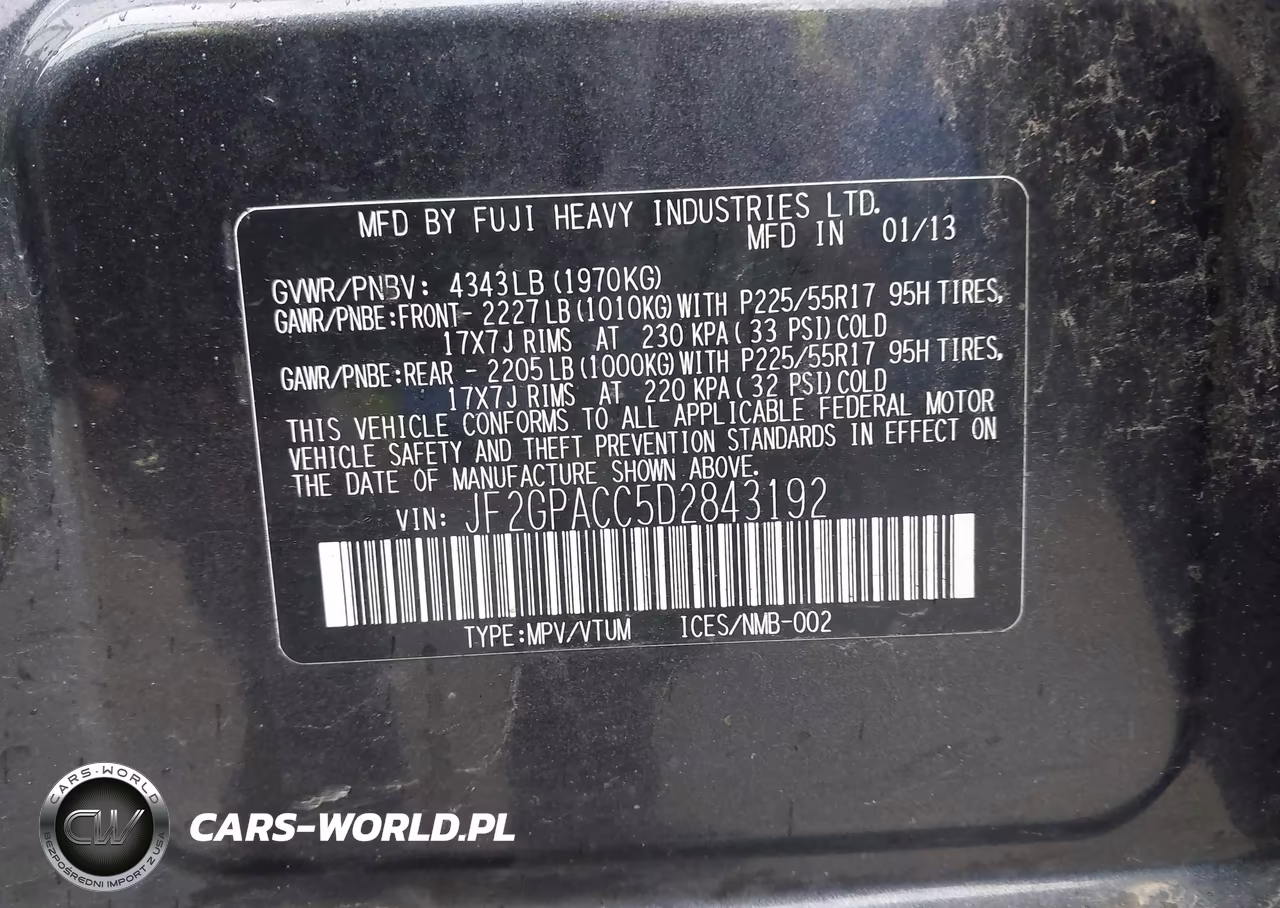 2013 Subaru Xv Crosstrek 2.0I Premium VIN:JF2GPACC5D2843192 - 9