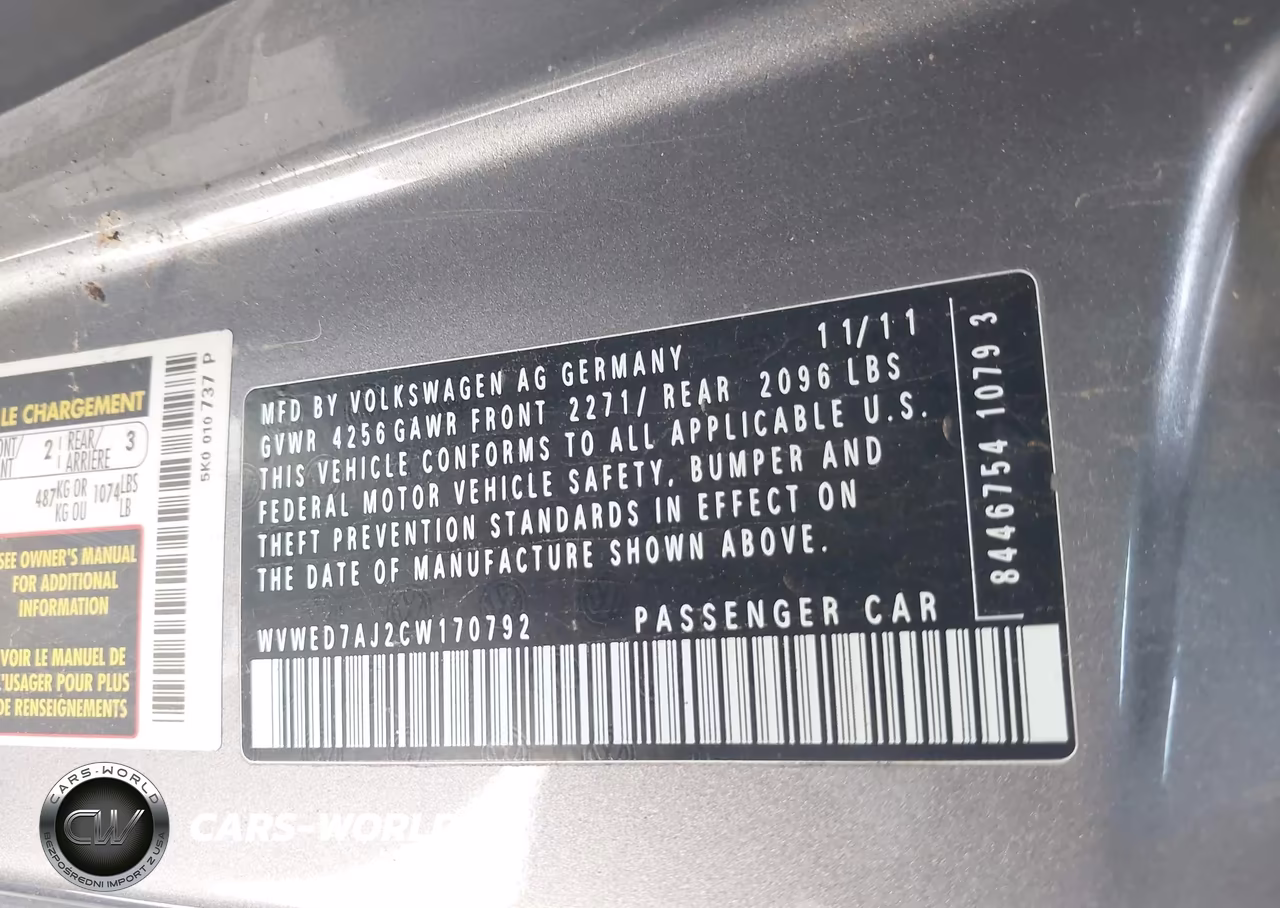 2012 Volkswagen Gti 2-Door VIN:WVWED7AJ2CW170792 - 9