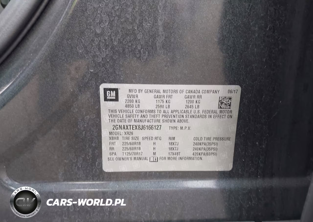 2018 Chevrolet Equinox Lt VIN:2GNAXTEX8J6166127 - 9