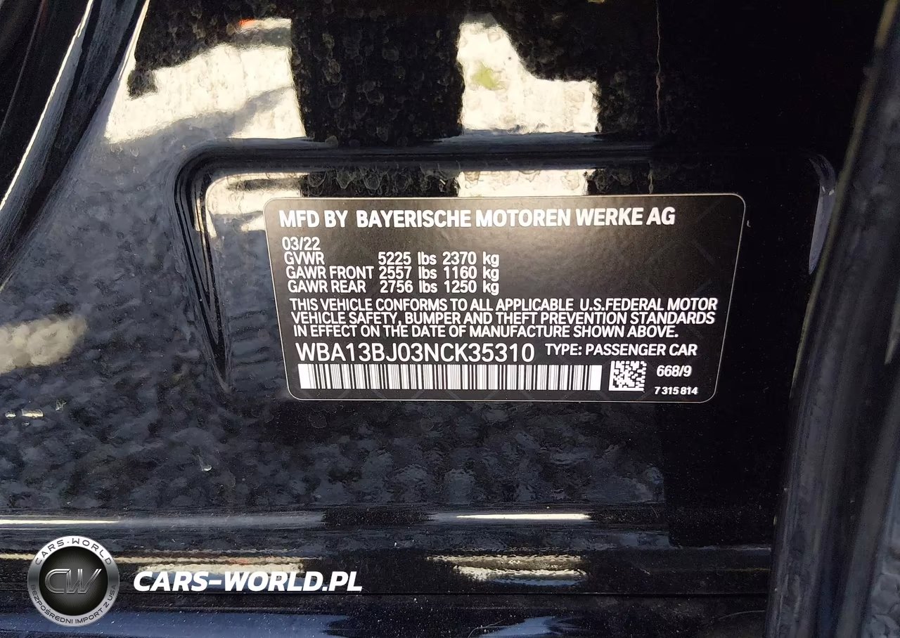 2022 BMW 530 I xDrive VIN:WBA13BJ03NCK35310 - 9