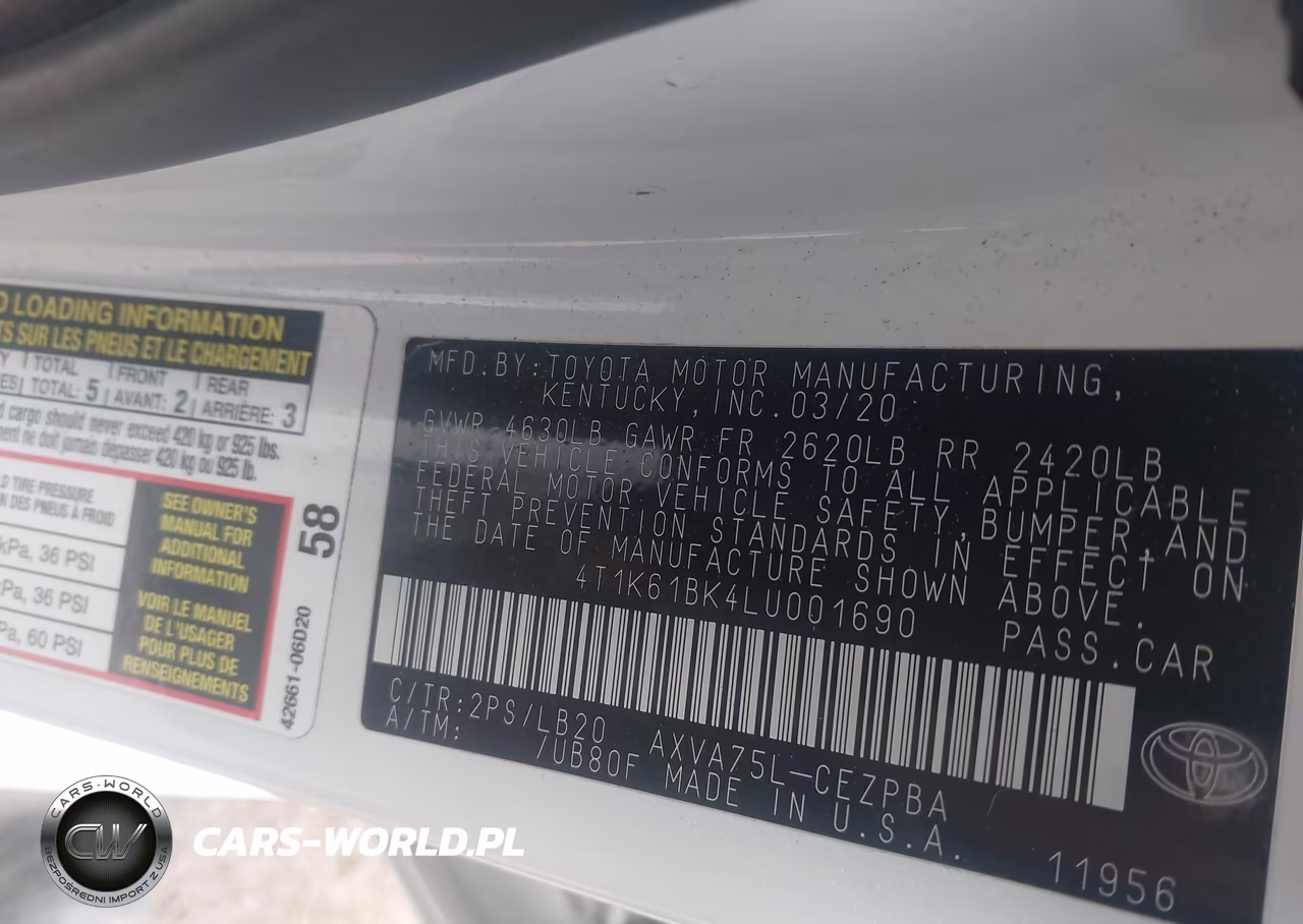 2020 Toyota Camry Xse Awd VIN:4T1K61BK4LU001690 - 9