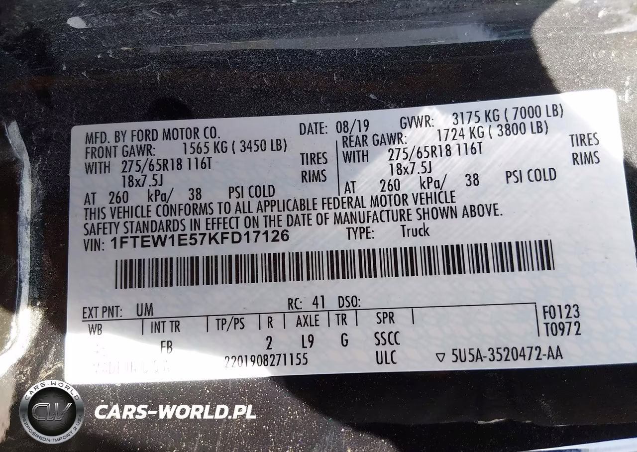 2019 Ford F-150 Xlt VIN:1FTEW1E57KFD17126 - 9