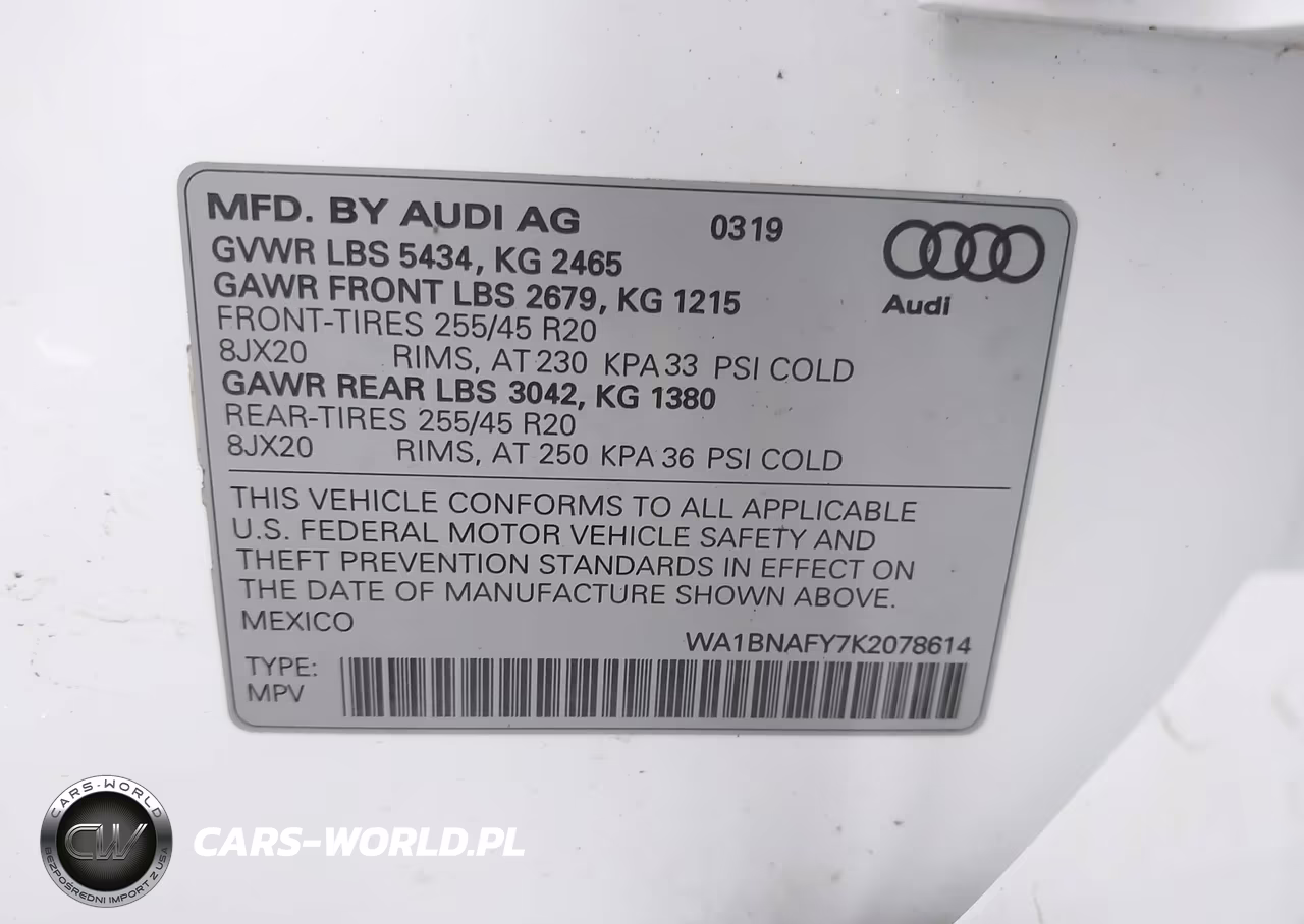 2019 Audi Q5 45 Premium VIN:WA1BNAFY7K2078614 - 9