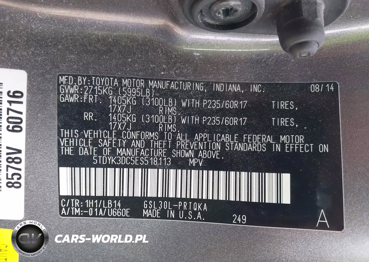2014 Toyota Sienna Xle V6 8 Passenger VIN:5TDYK3DC5ES518113 - 9