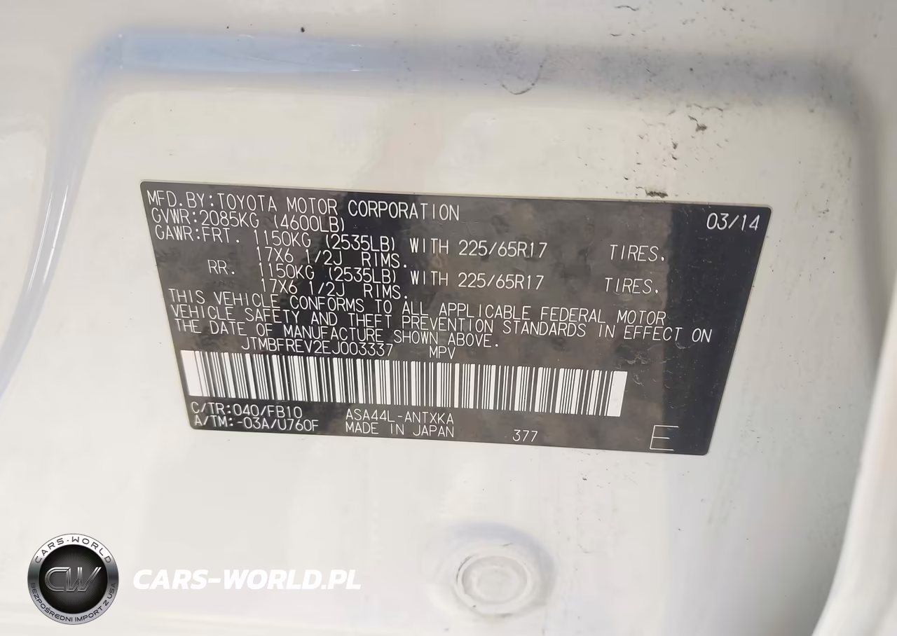 2014 Toyota Rav4 Le VIN:JTMBFREV2EJ003337 - 9