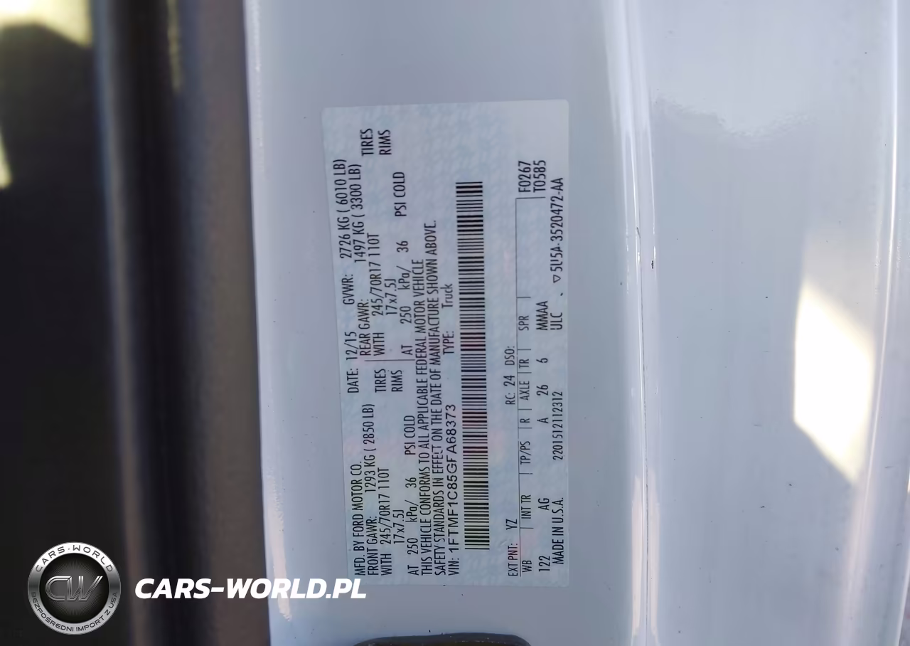 2016 Ford F-150 Xl VIN:1FTMF1C85GFA68373 - 9
