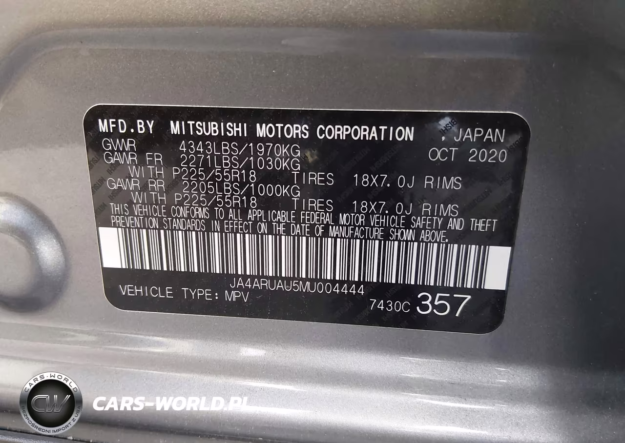 2021 Mitsubishi Outlander Sport 2.0 Be Awc-2.0 Se Awc-Es-Le VIN:JA4ARUAU5MU004444 - 9