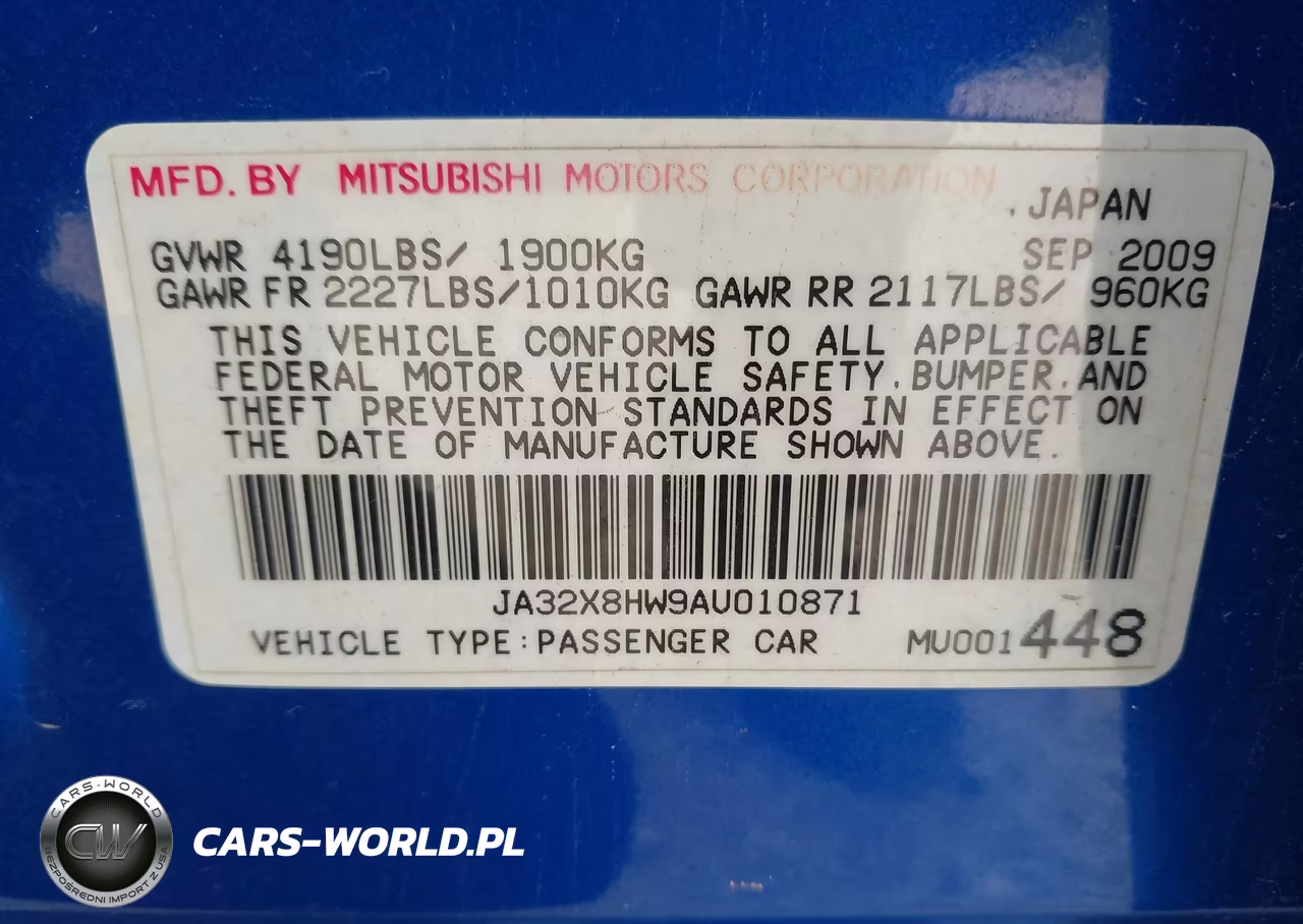 2010 Mitsubishi Lancer Sportback Gts VIN:JA32X8HW9AU010871 - 9