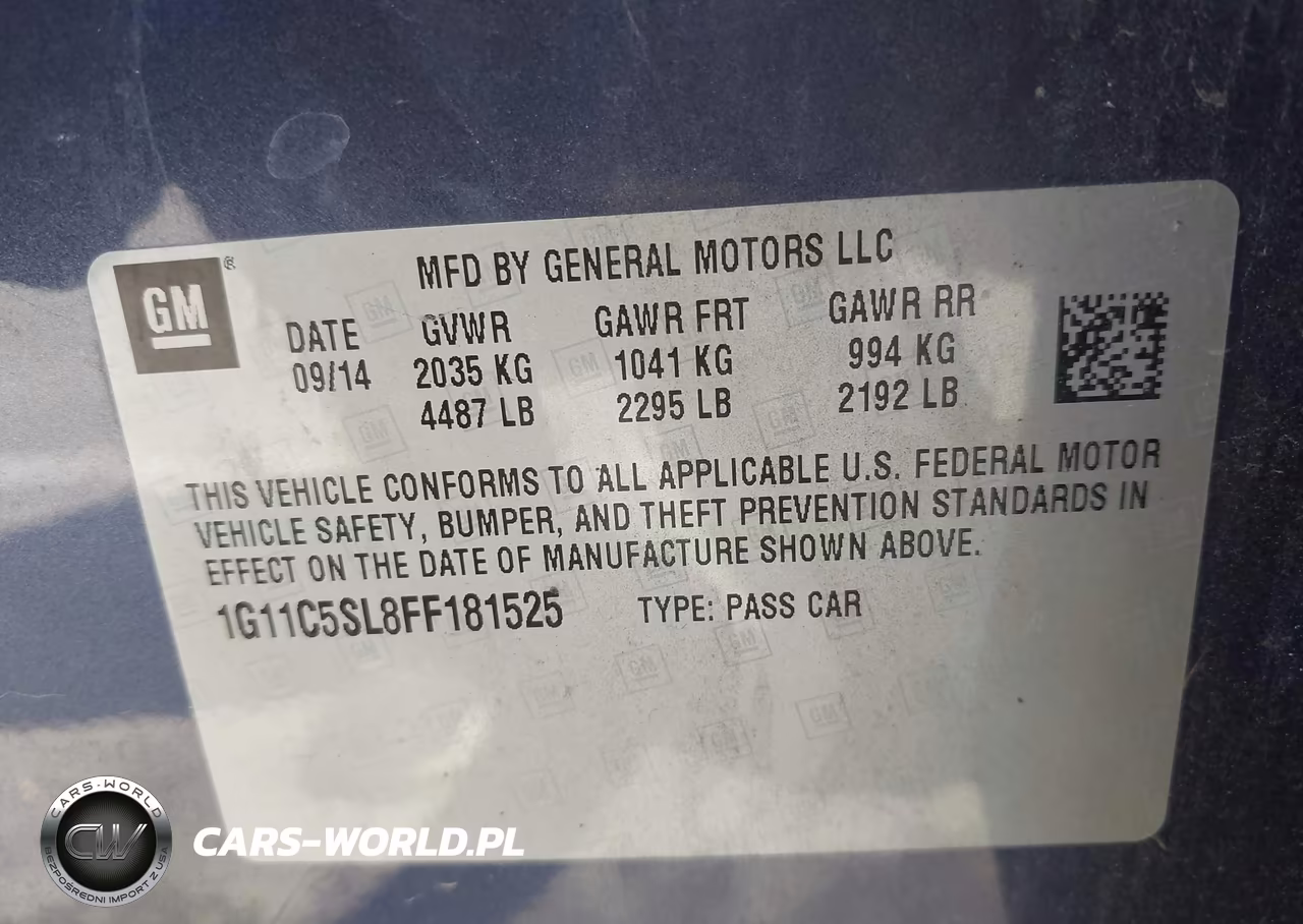 2015 Chevrolet Malibu 1Lt VIN:1G11C5SL8FF181525 - 9