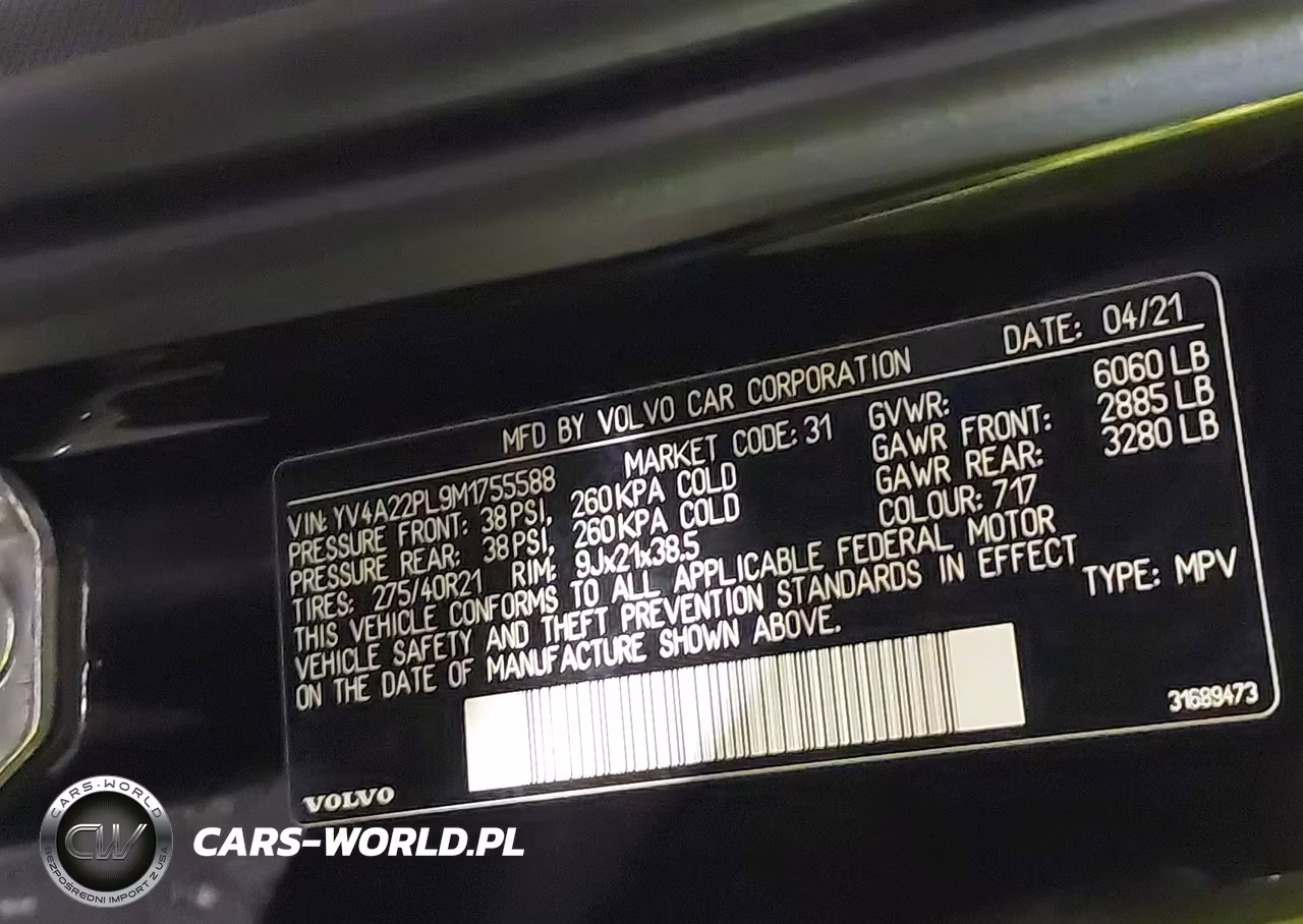 2021 Volvo Xc90 T6 Inscription 7 Passenger VIN:YV4A22PL9M1755588 - 9