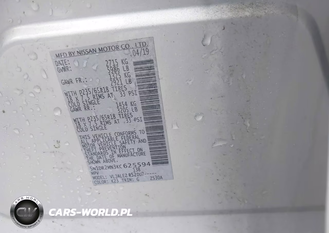 2019 Nissan Pathfinder Sv VIN:5N1DR2MN3KC625594 - 9