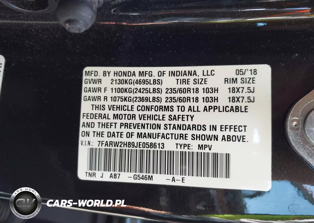 2018 Honda Cr-V Ex-L-Ex-L Navi VIN:7FARW2H89JE058613 - 9
