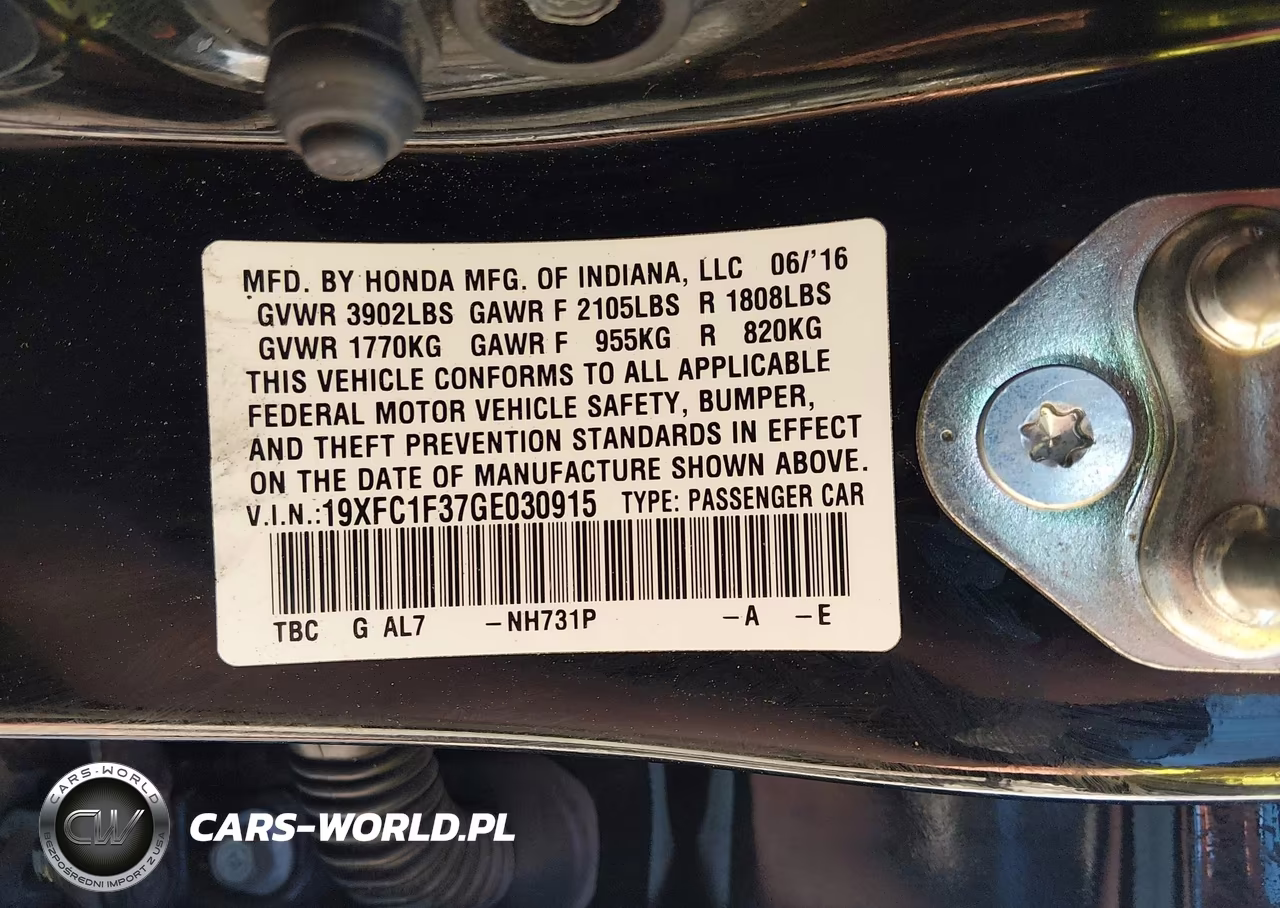 2016 Honda Civic Ex VIN:19XFC1F37GE030915 - 9