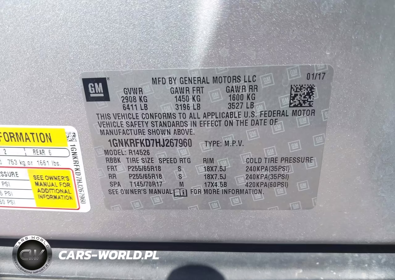 2017 Chevrolet Traverse Ls VIN:1GNKRFKD7HJ267960 - 9
