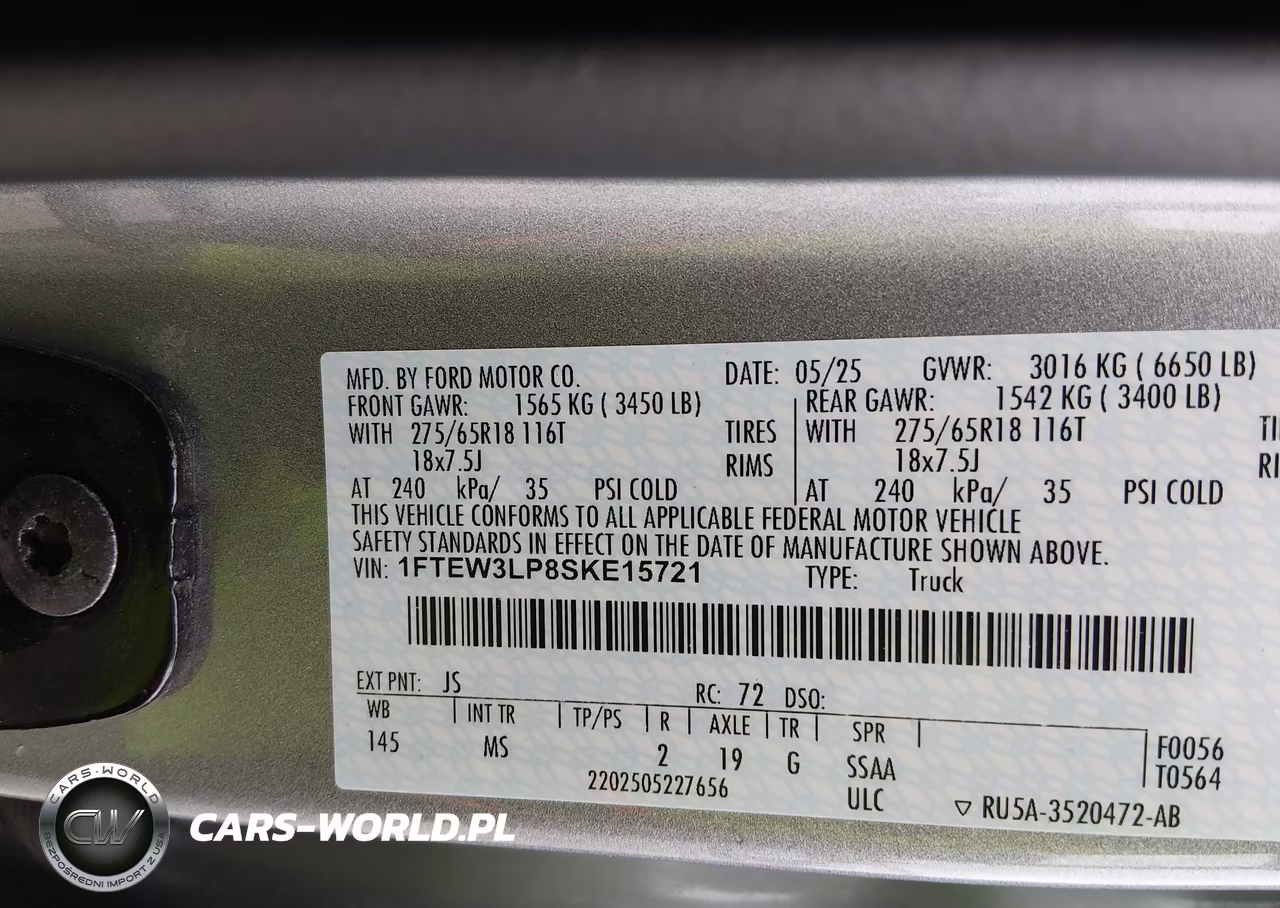 2025 Ford F-150 Xlt VIN:1FTEW3LP8SKE15721 - 9