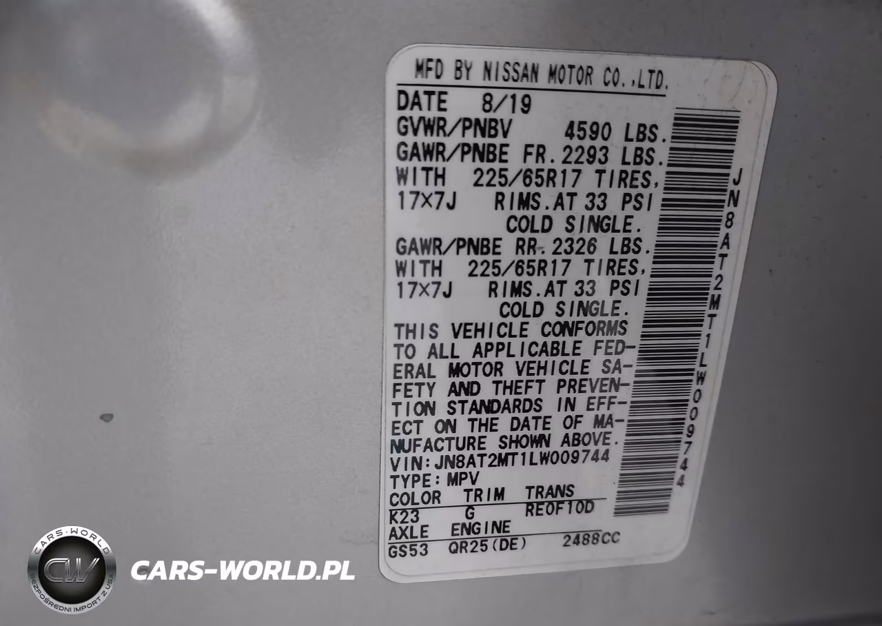 2020 Nissan Rogue Sv Fwd VIN:JN8AT2MT1LW009744 - 9