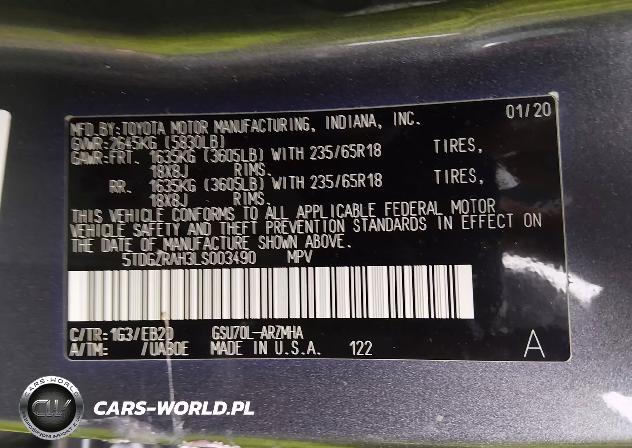 2020 Toyota Highlander Xle VIN:5TDGZRAH3LS003490 - 9