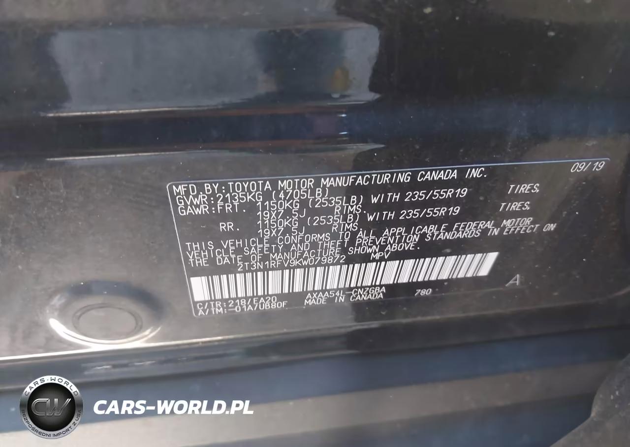 2019 Toyota Rav4 Limited VIN:2T3N1RFV9KW079872 - 9