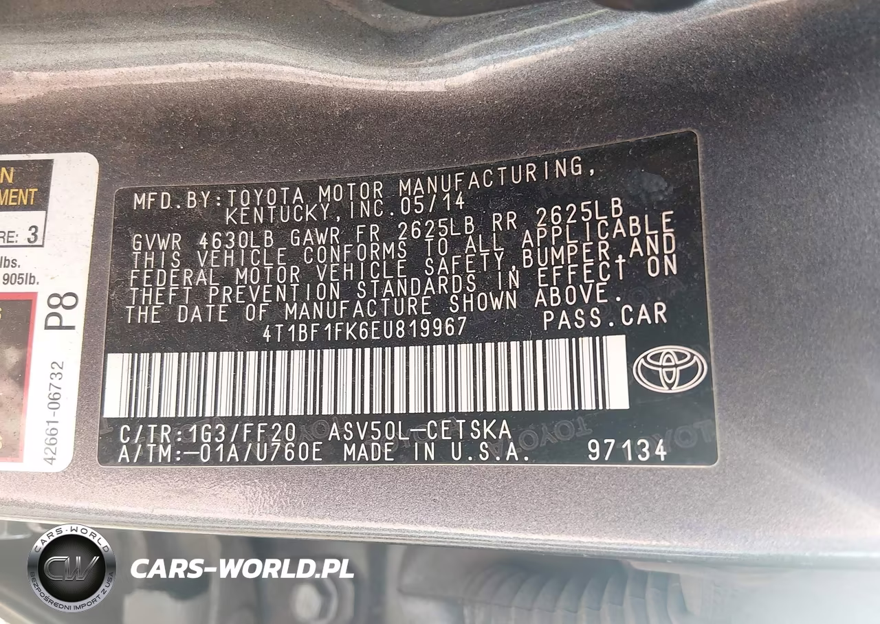 2014 Toyota Camry Se Sport VIN:4T1BF1FK6EU819967 - 9