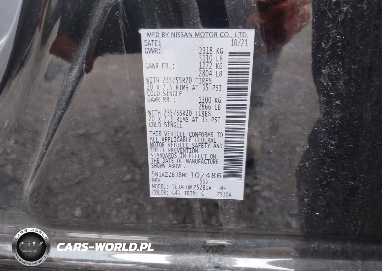 2022 Nissan Murano Sv Fwd VIN:5N1AZ2BJ8NC107486 - 9