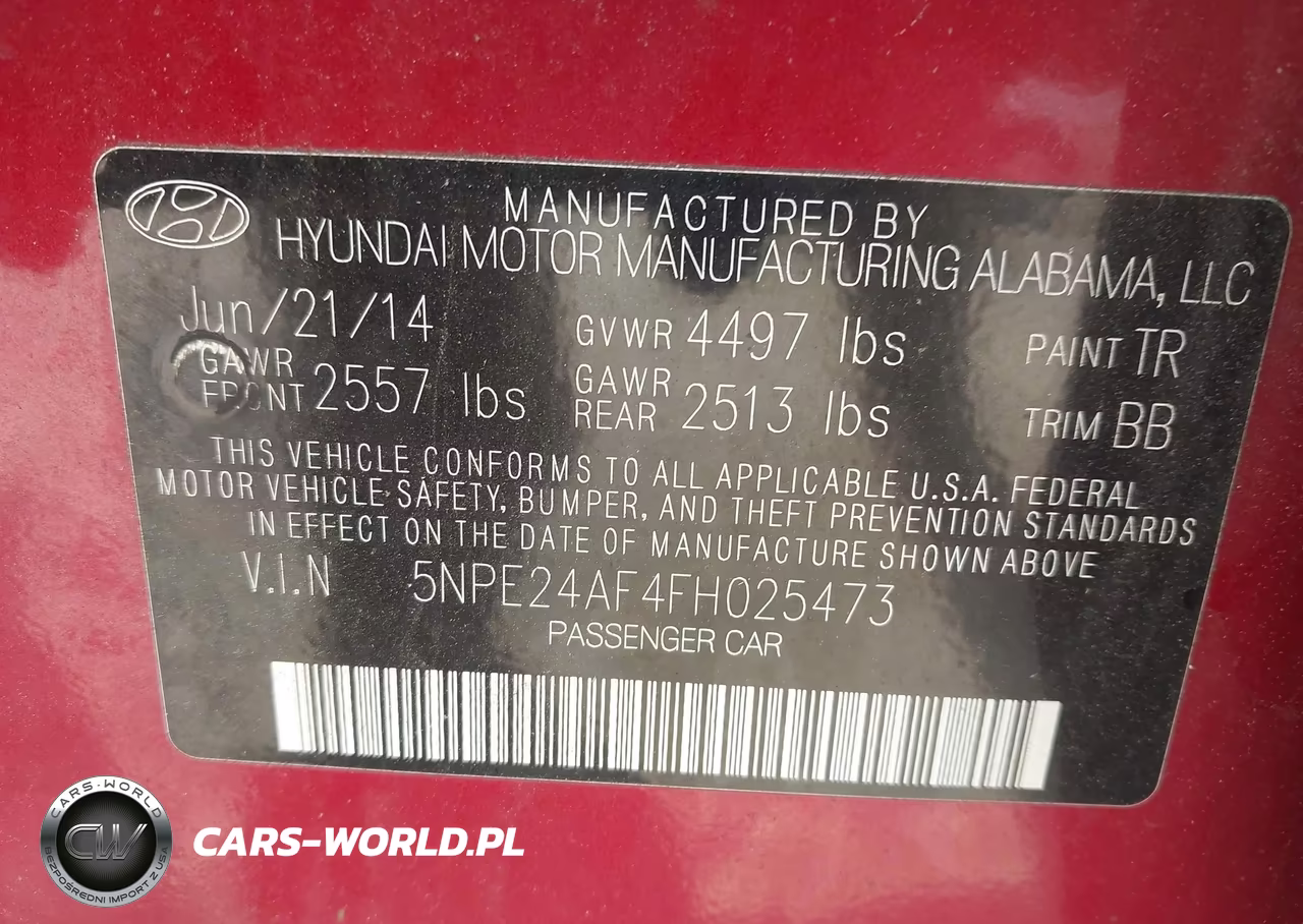 2015 Hyundai Sonata Se VIN:5NPE24AF4FH025473 - 9