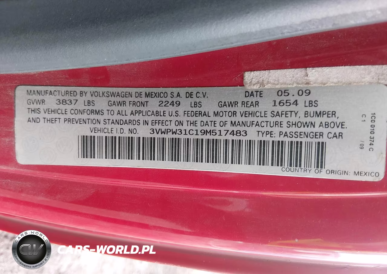 2009 Volkswagen New Beetle 2.5L VIN:3VWPW31C19M517483 - 9