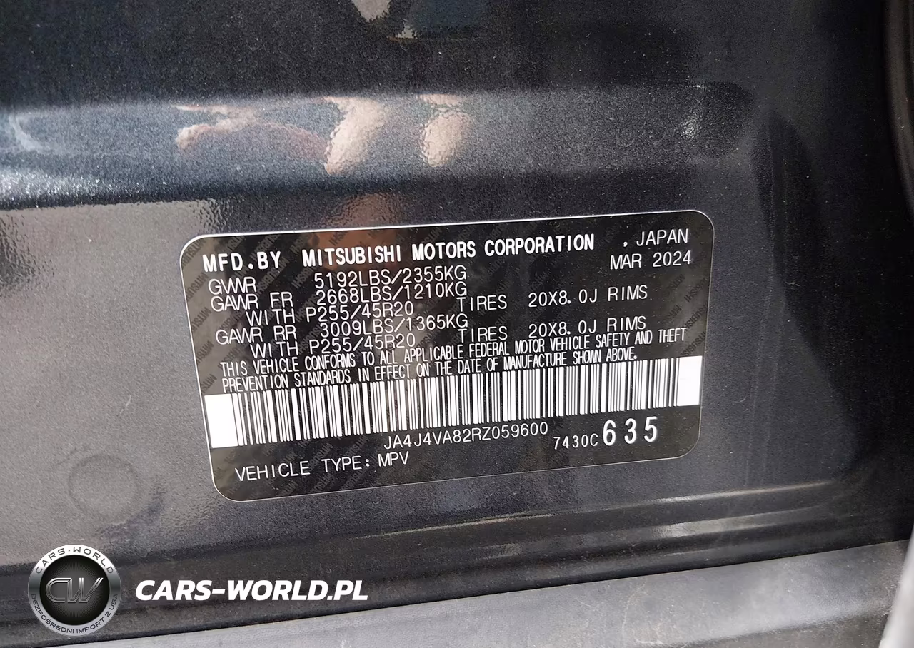 2024 Mitsubishi Outlander Se 2.5 S-Awc-Se Black Edition S-Awc-Se Black Edition W-Pano Roof S-Awc-Se Ralliart S-Awc VIN:JA4J4VA82RZ059600 - 9
