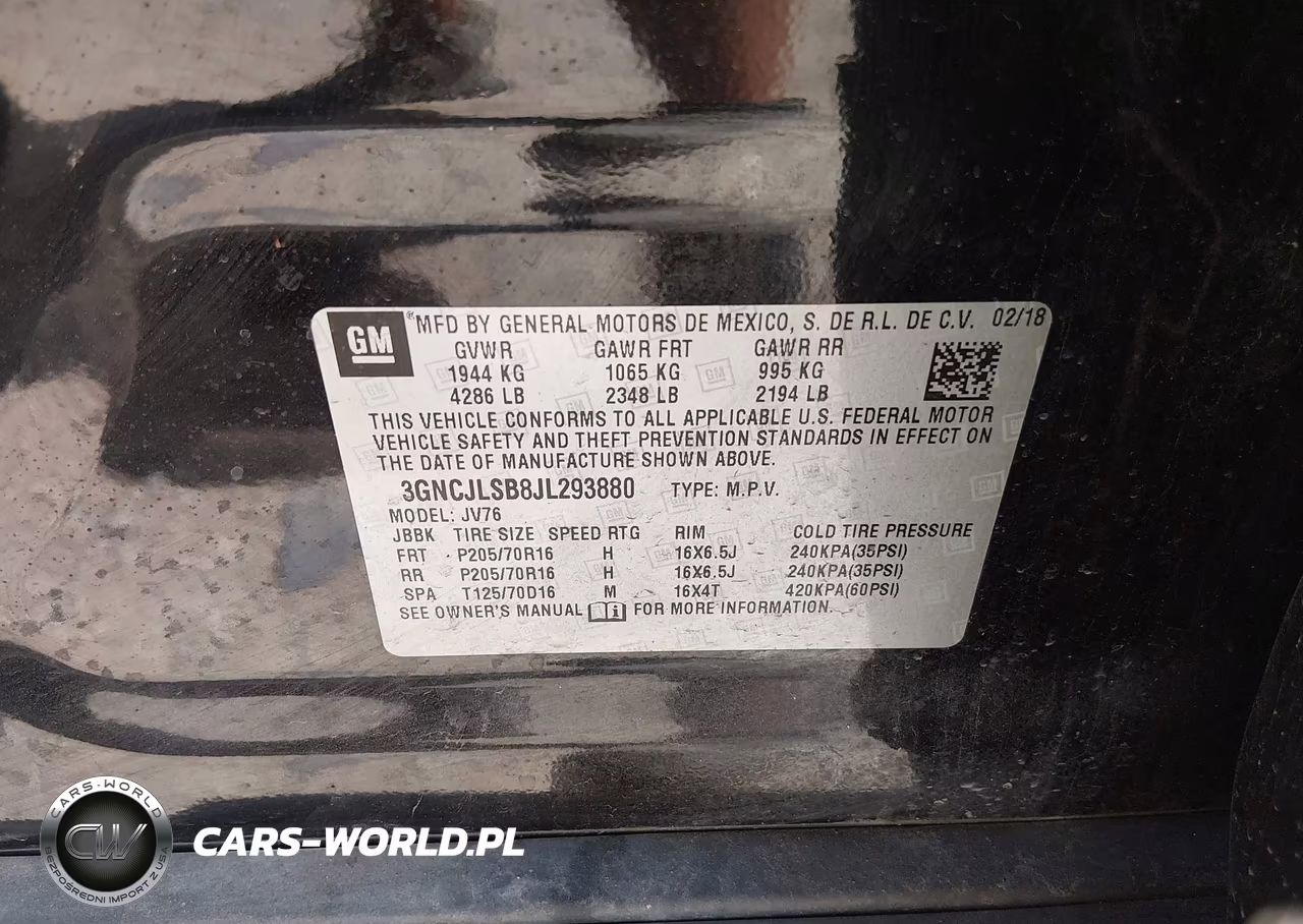 2018 Chevrolet Trax Lt VIN:3GNCJLSB8JL293880 - 9