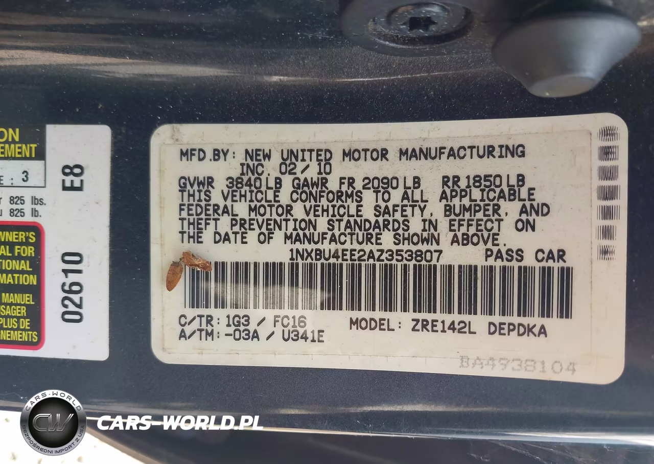 2010 Toyota Corolla Le VIN:1NXBU4EE2AZ353807 - 9