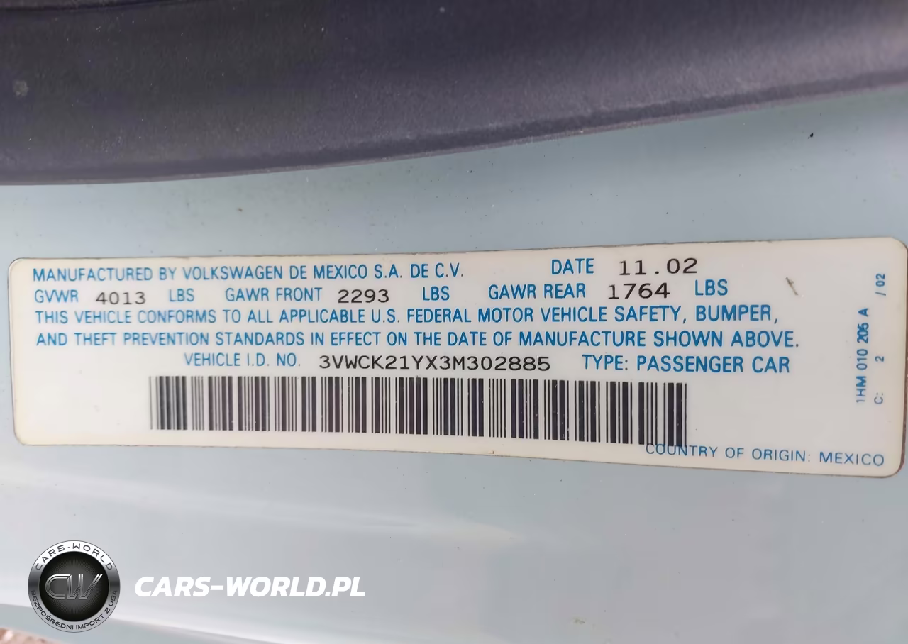 2003 Volkswagen New Beetle Gls VIN:3VWCK21YX3M302885 - 9