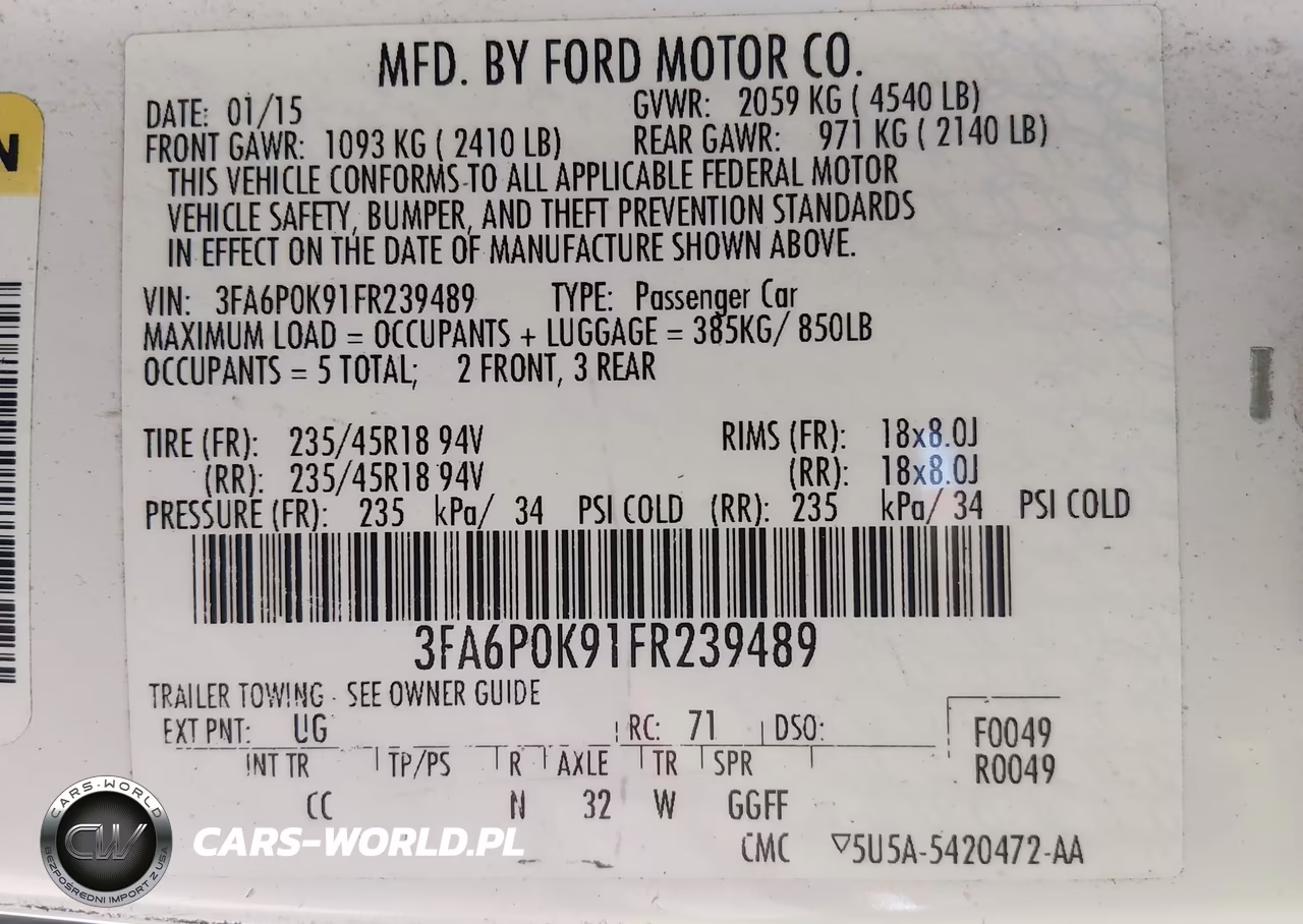 2015 Ford Fusion Titanium VIN:3FA6P0K91FR239489 - 9
