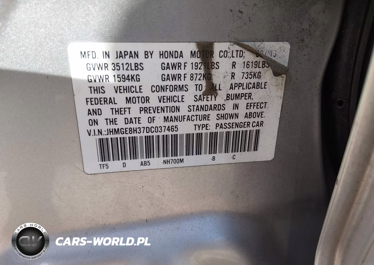 2013 Honda Fit VIN:JHMGE8H37DC037465 - 9