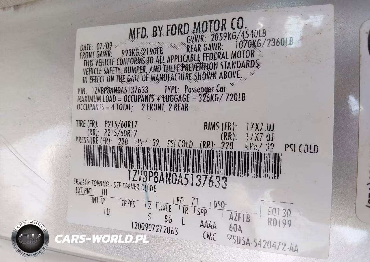 2010 Ford Mustang V6-V6 Premium VIN:1ZVBP8AN0A5137633 - 9